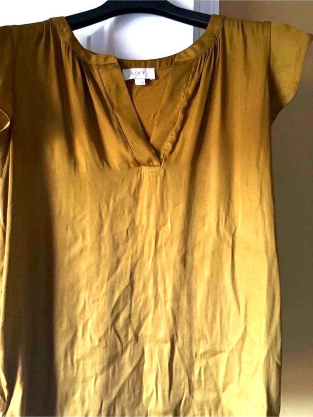 LOFT Golden Blouse with V-Neck